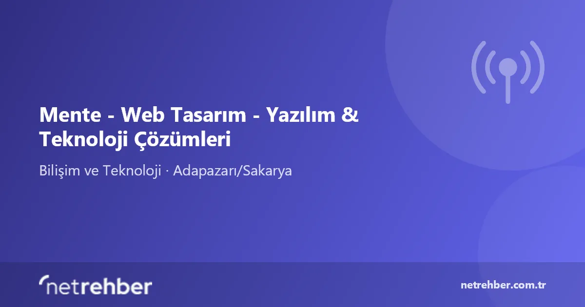 Mente - Web Tasarım - Yazılım & Teknoloji Çözümleri kapak görseli