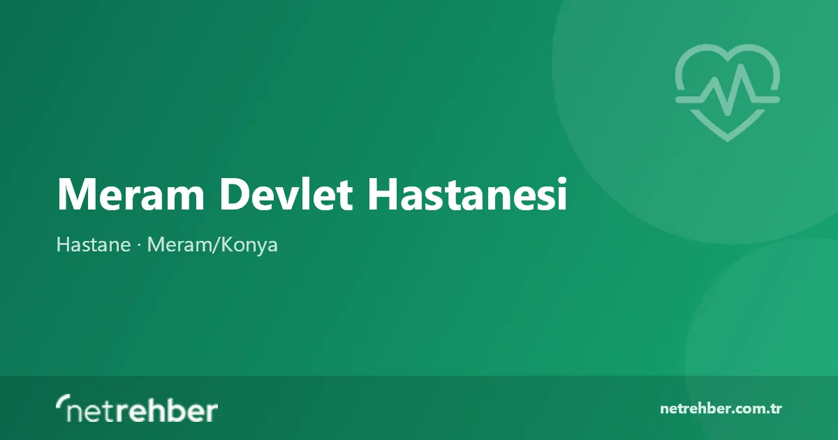 Meram Devlet Hastanesi kapak görseli