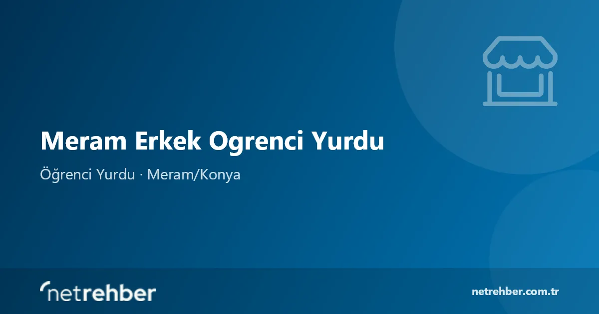Meram Erkek Ogrenci Yurdu kapak görseli