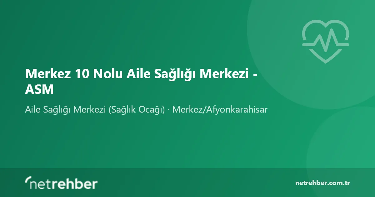 Merkez 10 Nolu Aile Sağlığı Merkezi - ASM kapak görseli