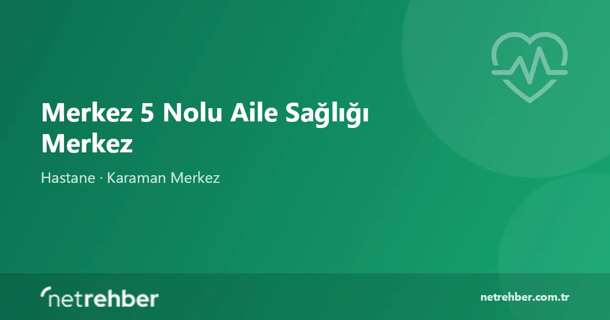 Merkez 5 Nolu Aile Sağlığı Merkez kapak görseli