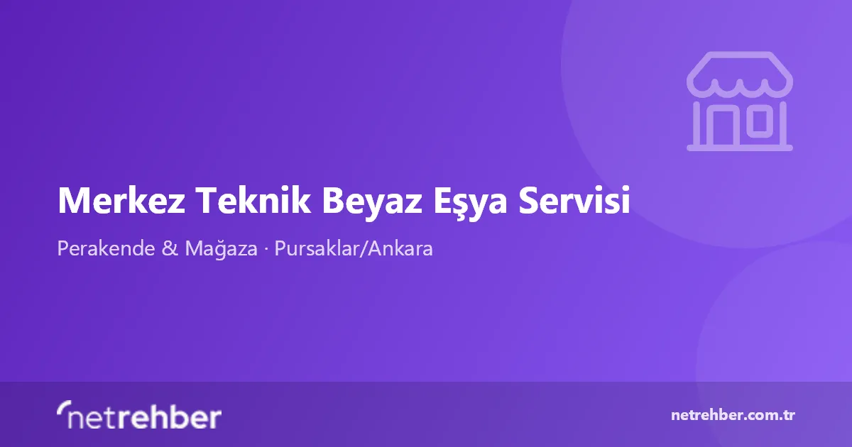 Merkez Teknik Beyaz Eşya Servisi kapak görseli