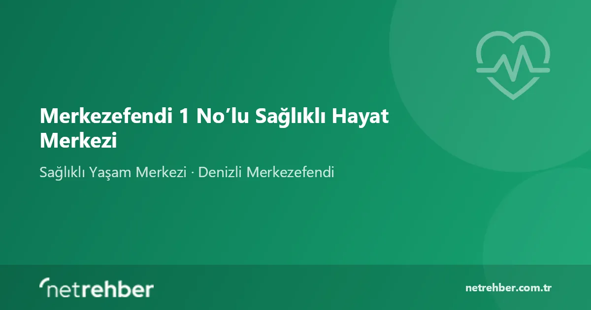 Merkezefendi 1 No’lu Sağlıklı Hayat Merkezi kapak görseli