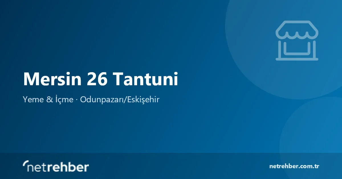 Mersin 26 Tantuni kapak görseli