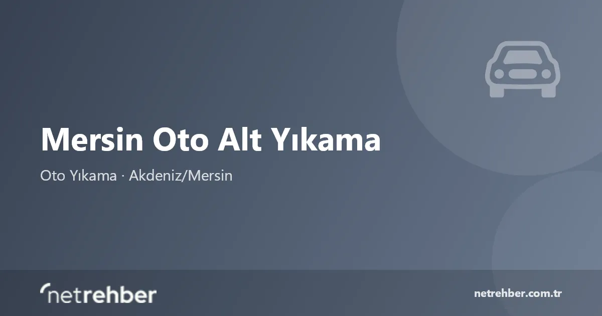 Mersin Oto Alt Yıkama kapak görseli