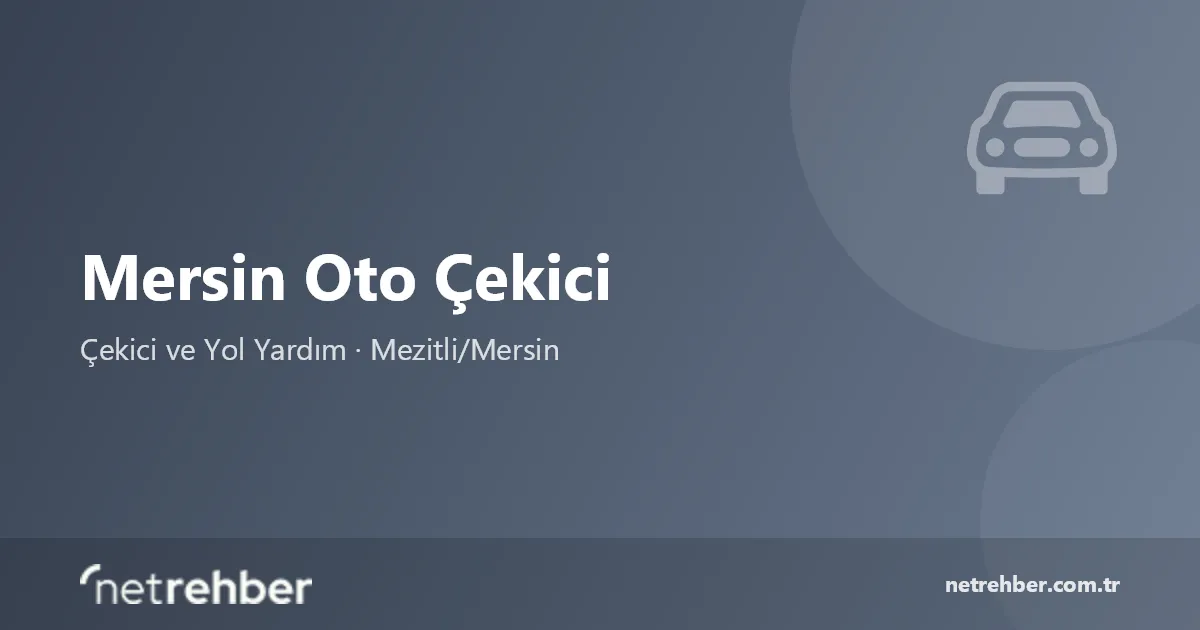 Mersin Oto Çekici kapak görseli