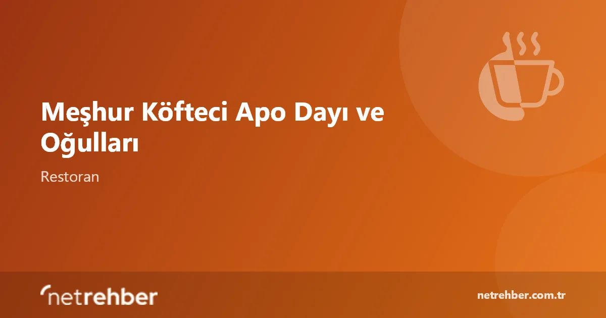 Meşhur Köfteci Apo Dayı ve Oğulları kapak görseli