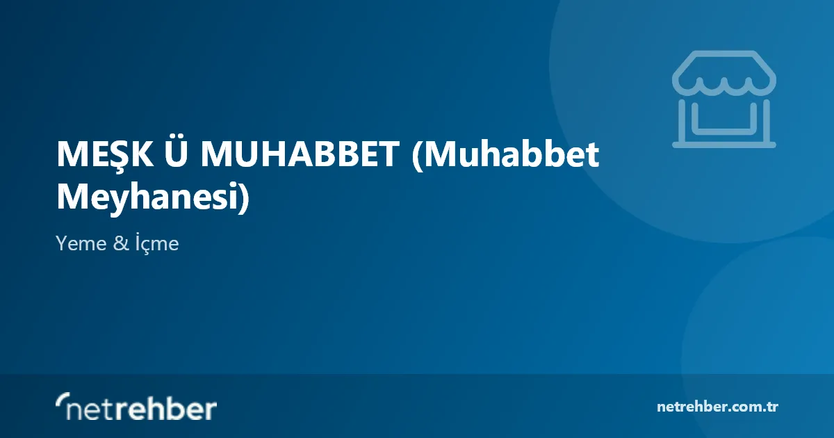 MEŞK Ü MUHABBET (Muhabbet Meyhanesi) kapak görseli