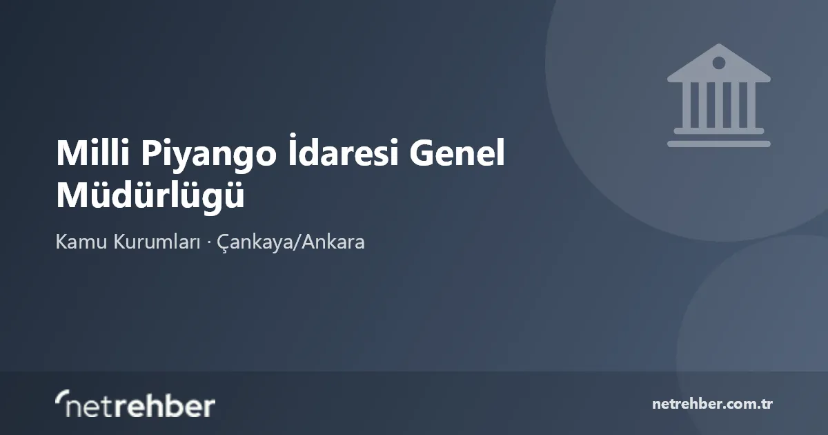 Milli Piyango İdaresi Genel Müdürlügü kapak görseli