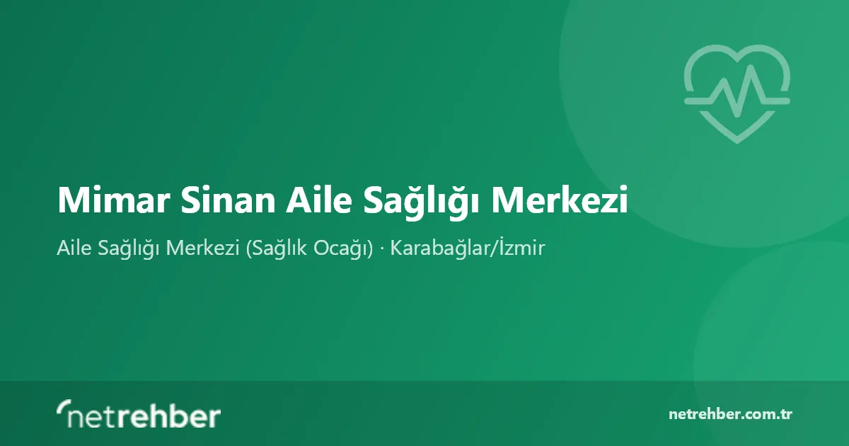 Mimar Sinan Aile Sağlığı Merkezi kapak görseli