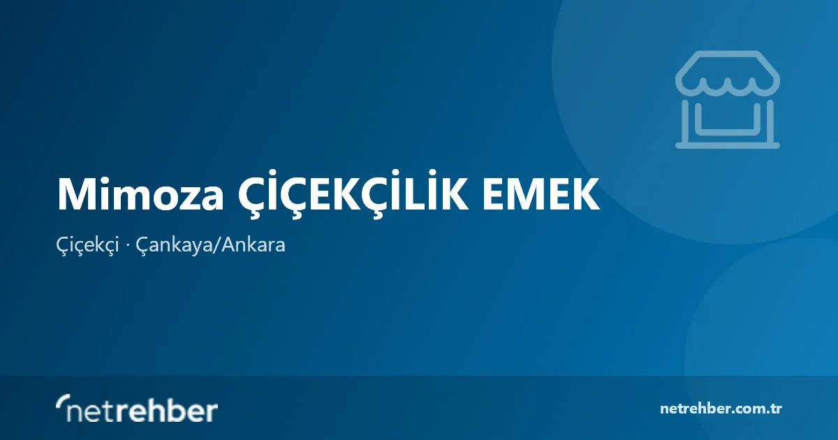 Mimoza ÇİÇEKÇİLİK EMEK kapak görseli