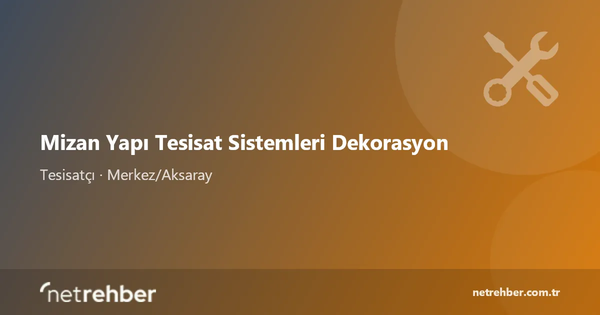 Mizan Yapı Tesisat Sistemleri Dekorasyon kapak görseli