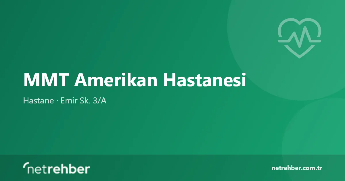MMT Amerikan Hastanesi kapak görseli