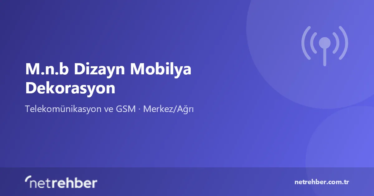M.n.b Dizayn Mobilya Dekorasyon kapak görseli