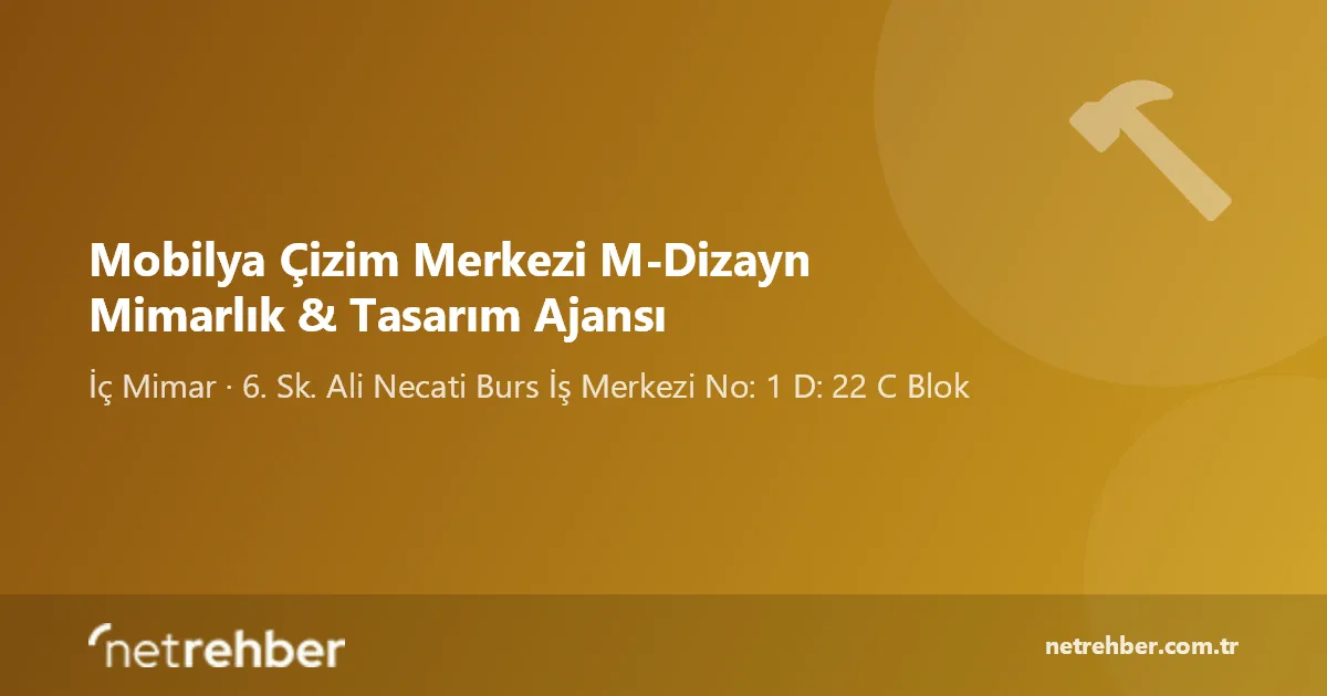 Mobilya Çizim Merkezi M-Dizayn Mimarlık & Tasarım Ajansı kapak görseli
