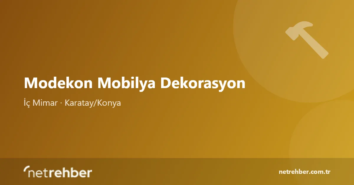 Modekon Mobilya Dekorasyon kapak görseli