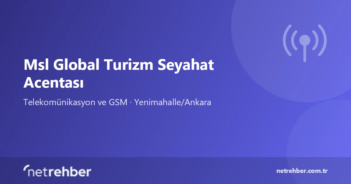 Msl Global Turizm Seyahat Acentası kapak görseli