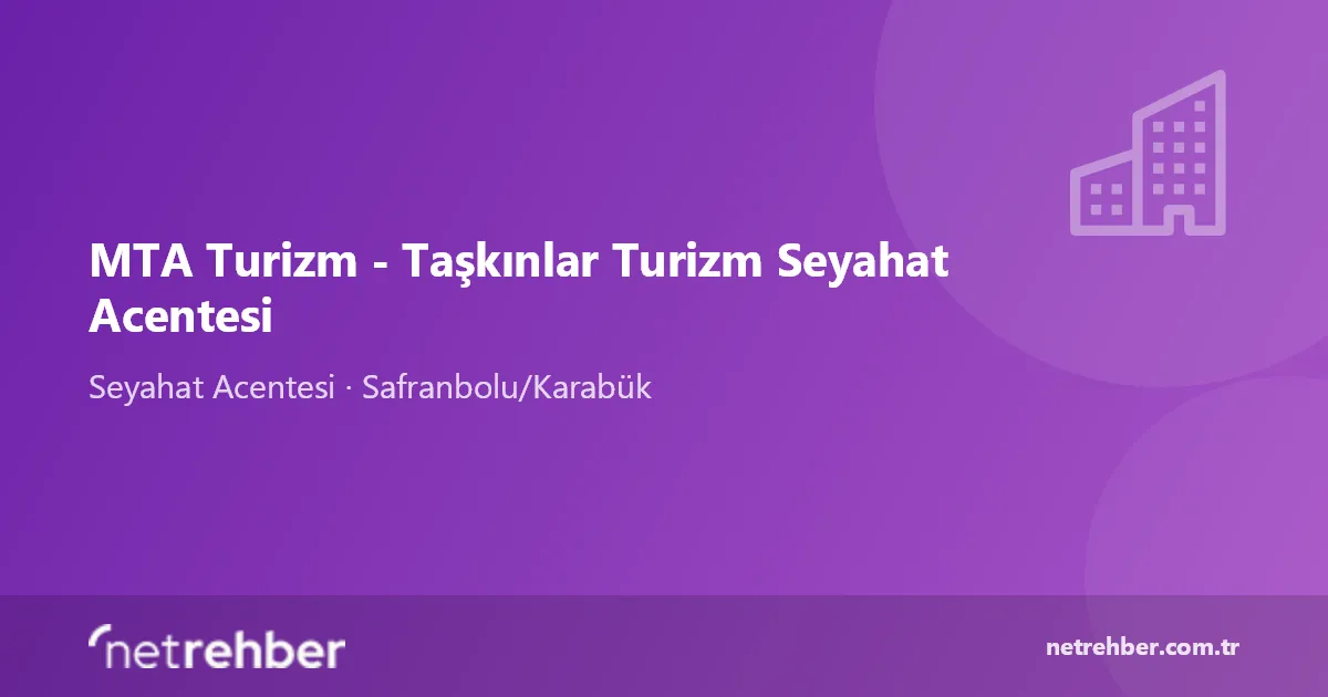 MTA Turizm - Taşkınlar Turizm Seyahat Acentesi kapak görseli
