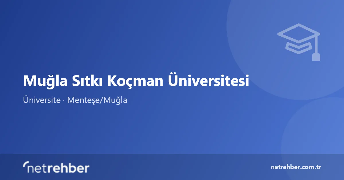 Muğla Sıtkı Koçman Üniversitesi kapak görseli