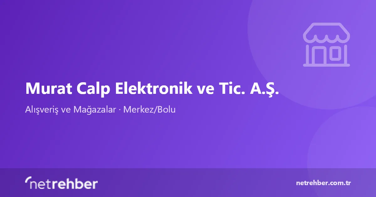 Murat Calp Elektronik ve Tic. A.Ş. kapak görseli
