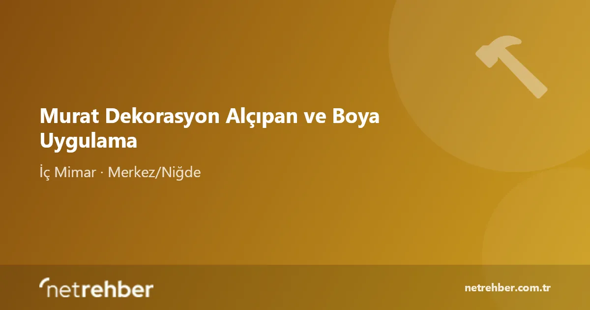 Murat Dekorasyon Alçıpan ve Boya Uygulama kapak görseli