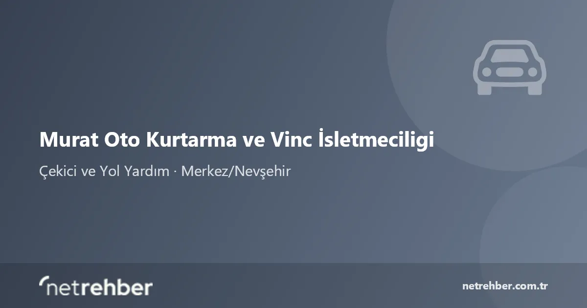 Murat Oto Kurtarma ve Vinc İsletmeciligi kapak görseli