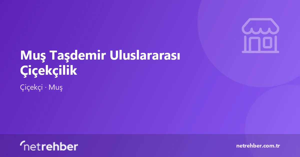 Muş Taşdemir Uluslararası Çiçekçilik kapak görseli