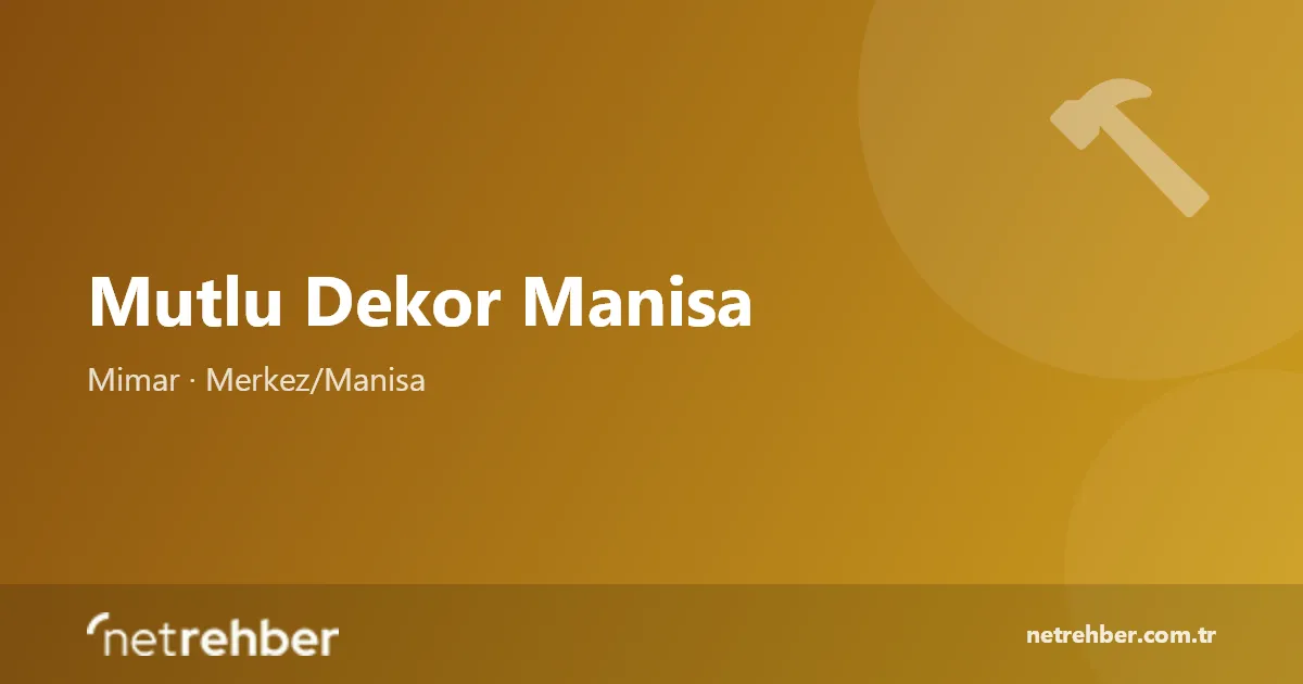 Mutlu Dekor Manisa kapak görseli