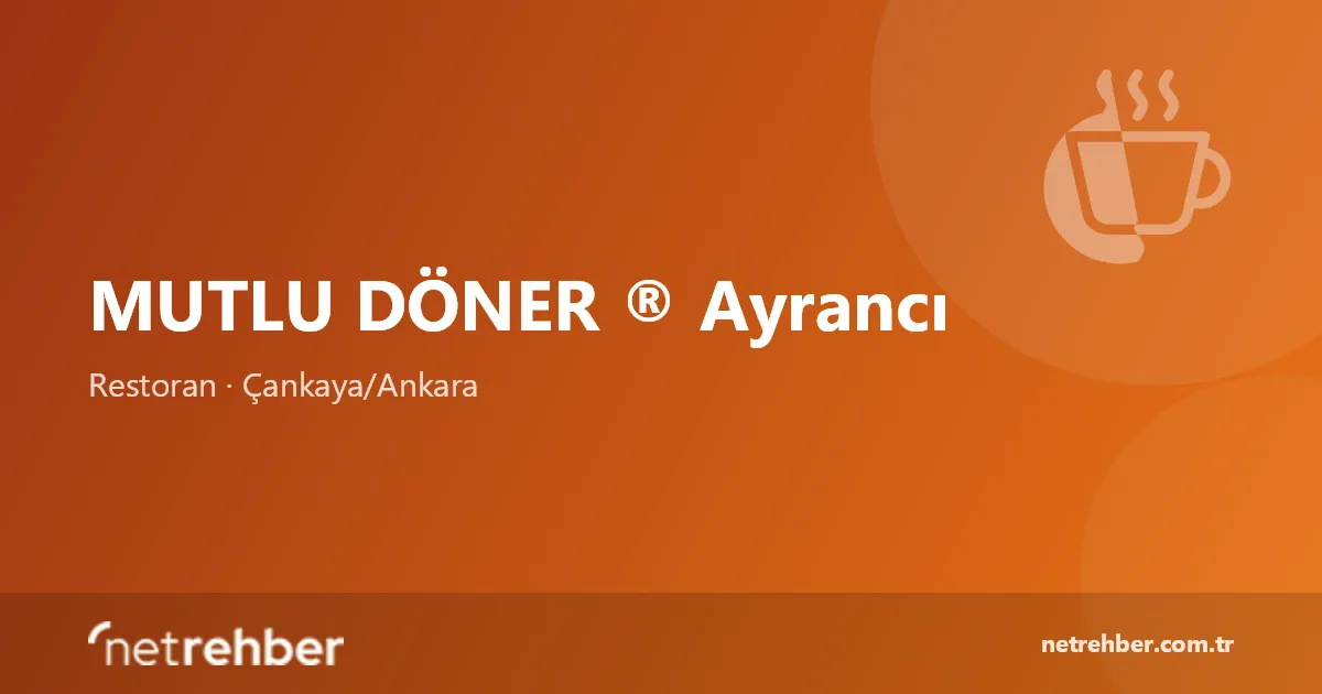MUTLU DÖNER ® Ayrancı kapak görseli