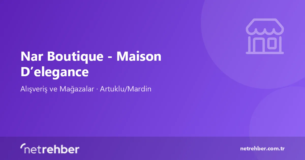 Nar Boutique - Maison D’elegance kapak görseli