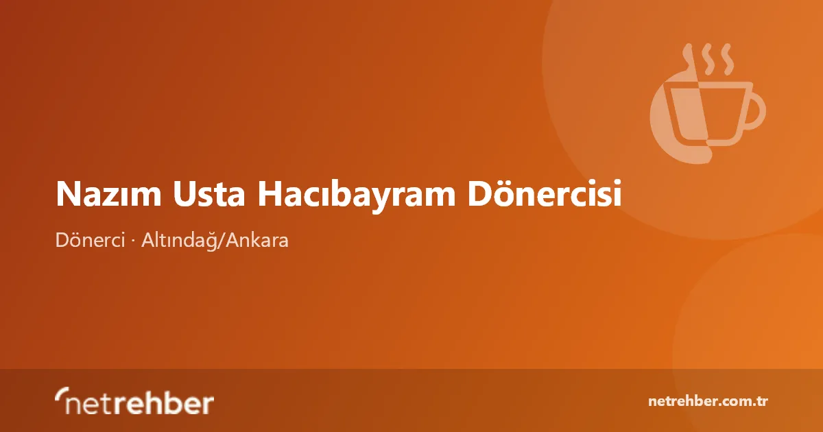 Nazım Usta Hacıbayram Dönercisi kapak görseli