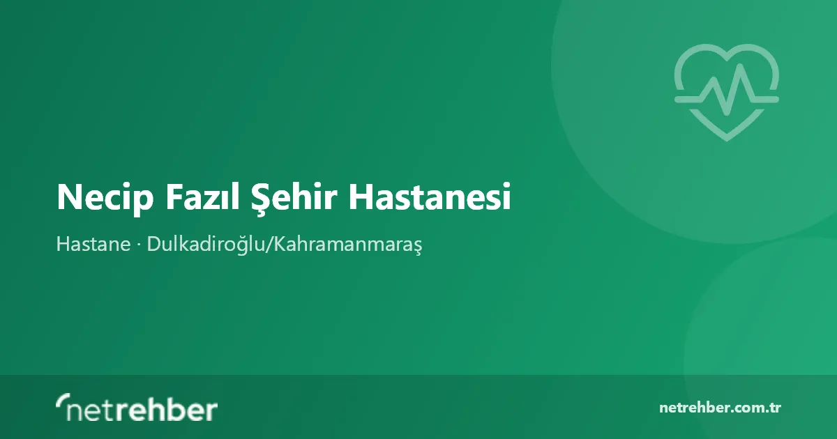 Necip Fazıl Şehir Hastanesi kapak görseli