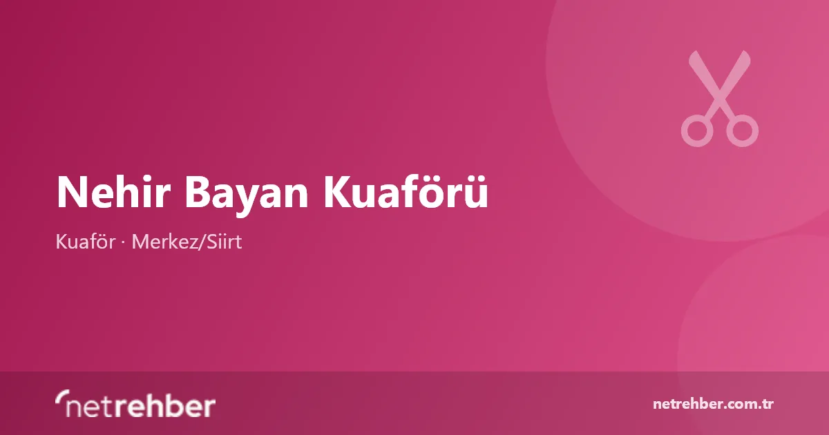 Nehir Bayan Kuaförü kapak görseli
