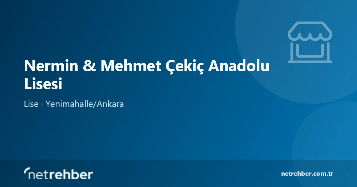 Nermin & Mehmet Çekiç Anadolu Lisesi kapak görseli