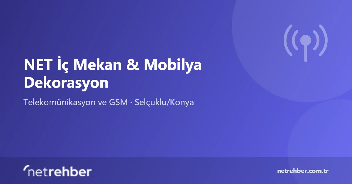 NET İç Mekan & Mobilya Dekorasyon kapak görseli