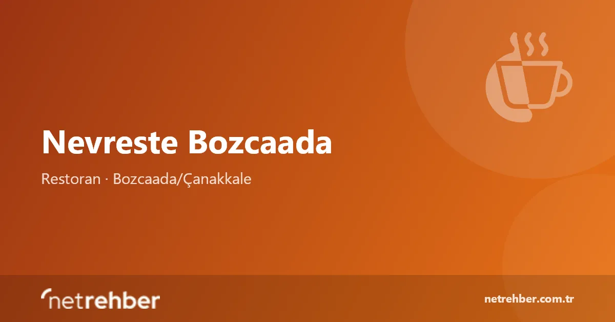 Nevreste Bozcaada kapak görseli
