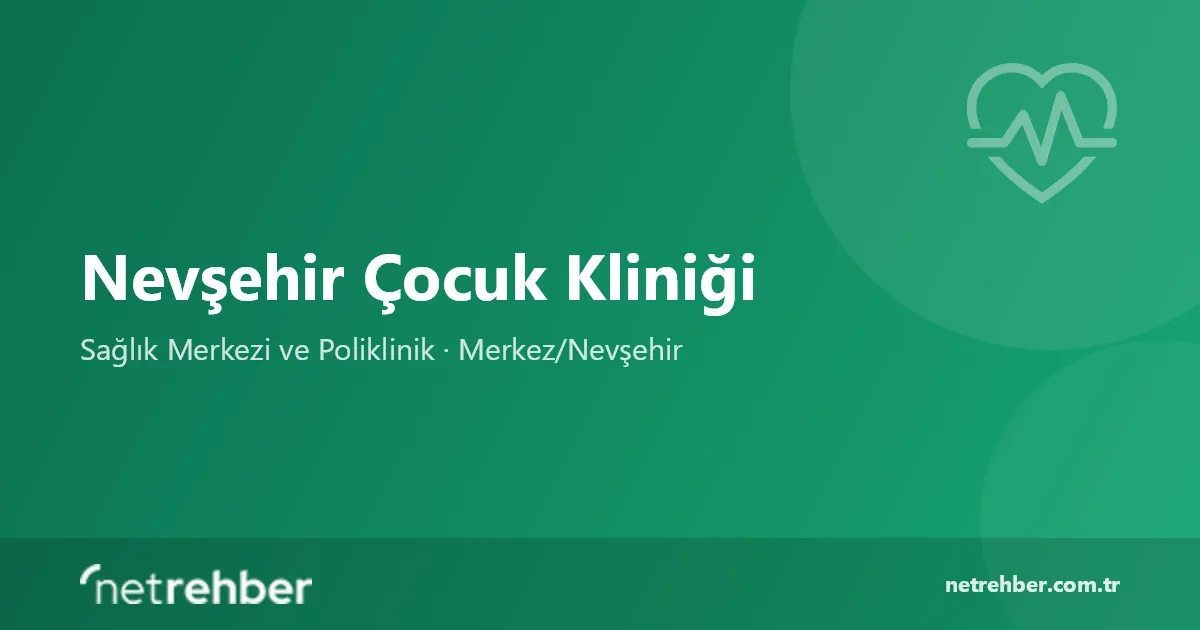 Nevşehir Çocuk Kliniği kapak görseli