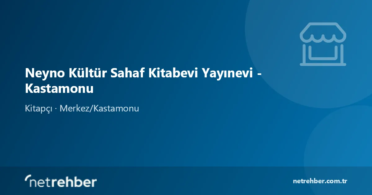 Neyno Kültür Sahaf Kitabevi Yayınevi - Kastamonu kapak görseli