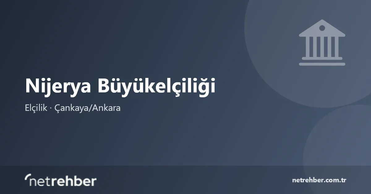 Nijerya Büyükelçiliği kapak görseli