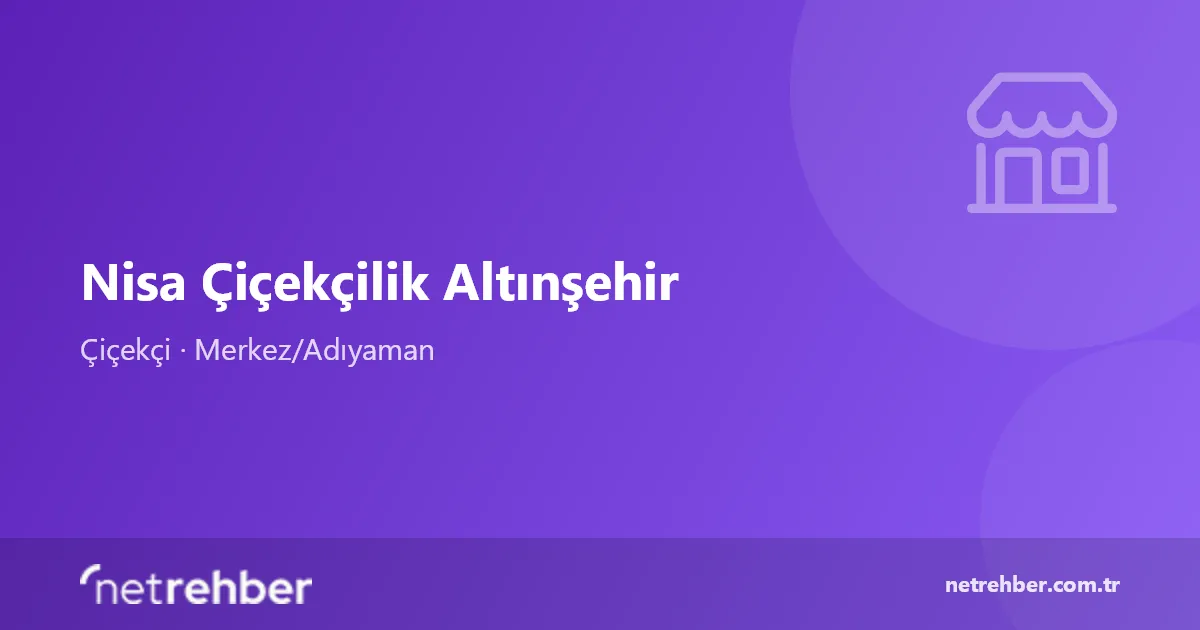 Nisa Çiçekçilik Altınşehir kapak görseli