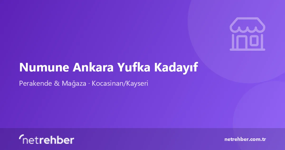 Numune Ankara Yufka Kadayıf kapak görseli