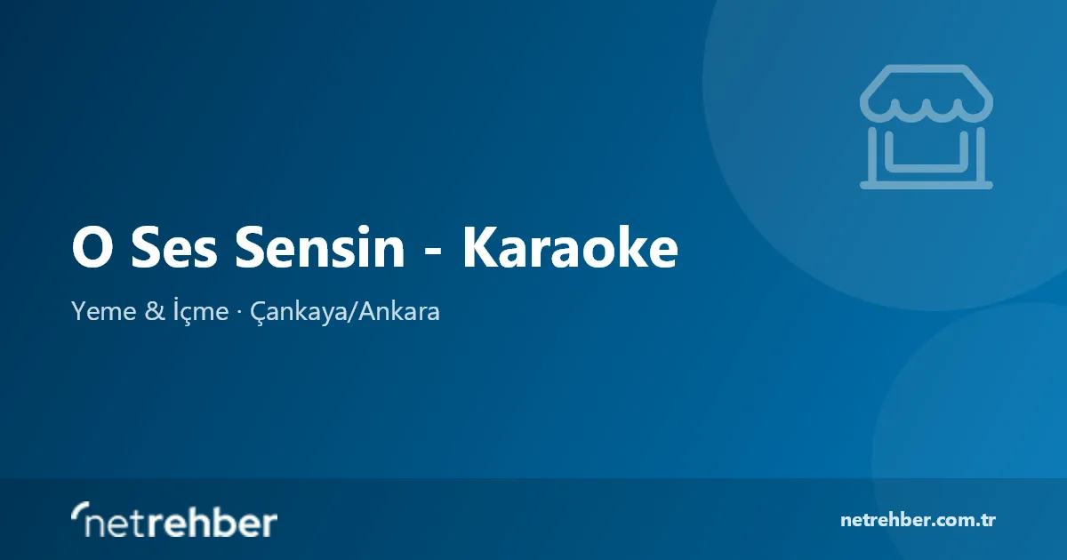 O Ses Sensin - Karaoke kapak görseli