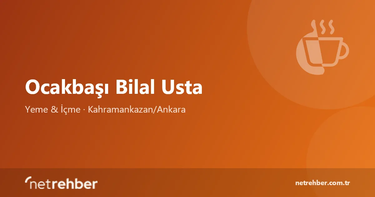 Ocakbaşı Bilal Usta kapak görseli