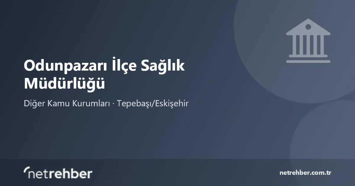 Odunpazarı İlçe Sağlık Müdürlüğü kapak görseli