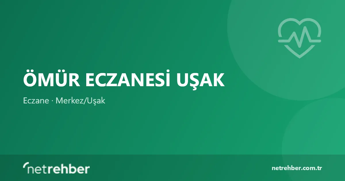 Ömür Eczanesi Uşak kapak görseli