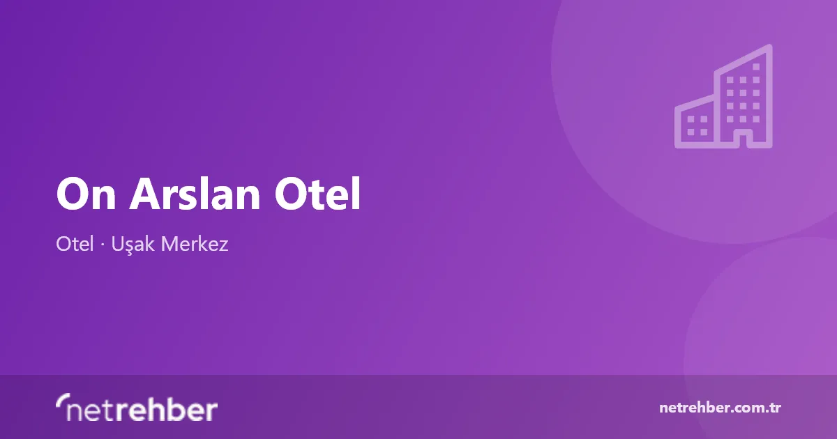 On Arslan Otel kapak görseli