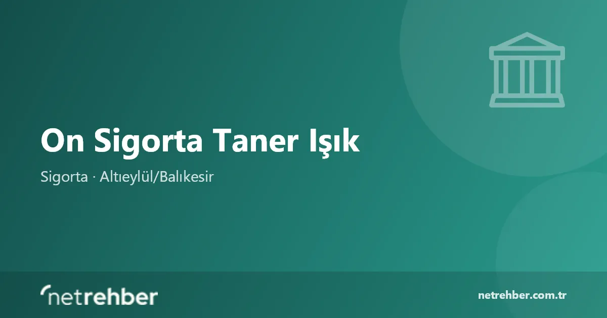 On Sigorta Taner Işık kapak görseli