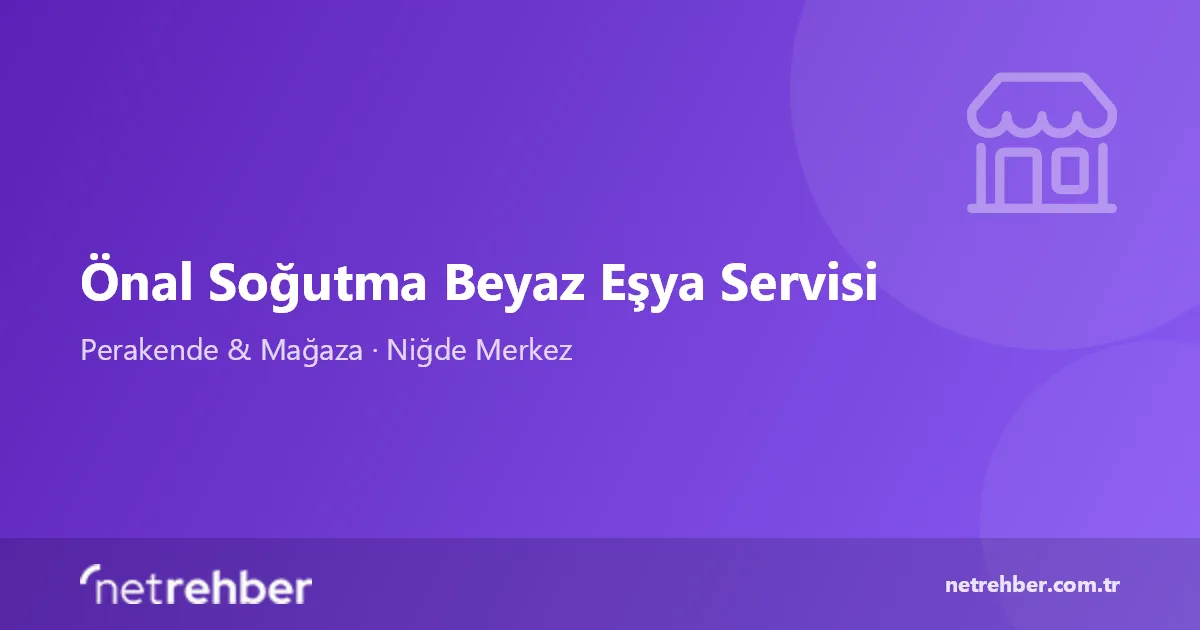 Önal Soğutma Beyaz Eşya Servisi kapak görseli