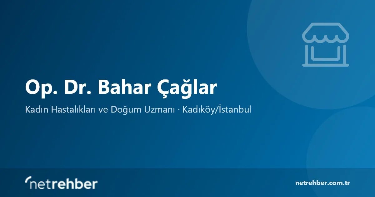 Op. Dr. Bahar Çağlar kapak görseli