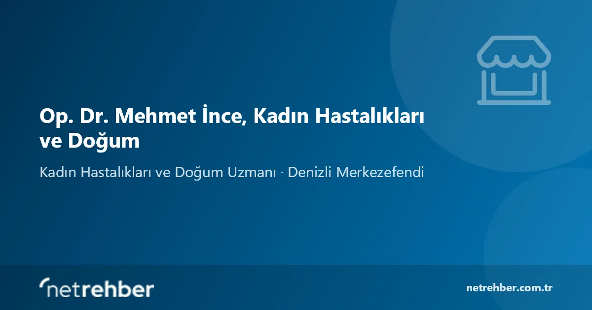 Op. Dr. Mehmet İnce, Kadın Hastalıkları ve Doğum kapak görseli
